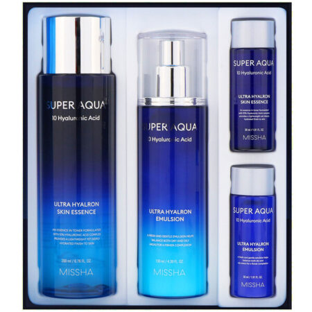 Missha, Super Aqua, Conjunto Ultra Hyalron, 4 Peças