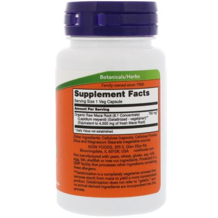 Now Foods, Maca Crua, 750 mg, 30 Cápsulas Vegetais - Image 2