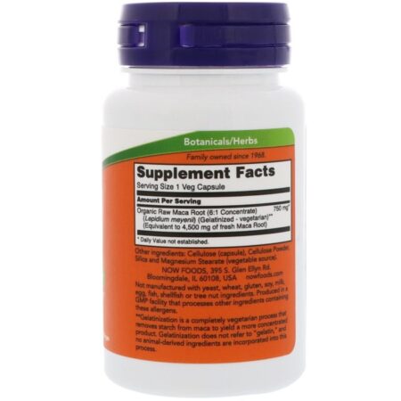 Now Foods, Maca Crua, 750 mg, 30 Cápsulas Vegetais - Imagem 2