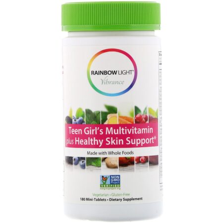 Rainbow Light, Vibrance, Multivitamínico para Adolescentes mais Suporte à Pele Saudável, 180 Minicomprimidos - Image 3