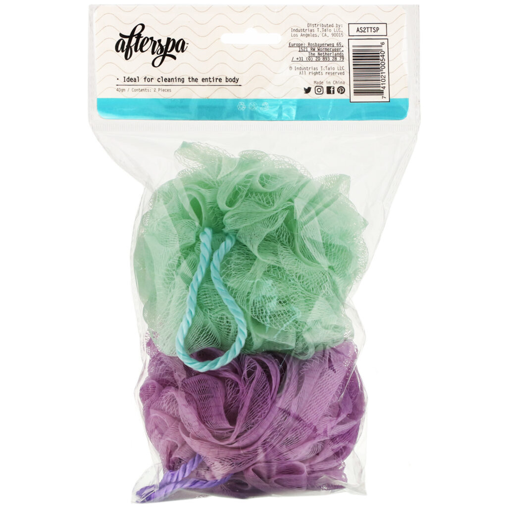 AfterSpa, Mesh Pouf, 2 Pack - Imagem 3