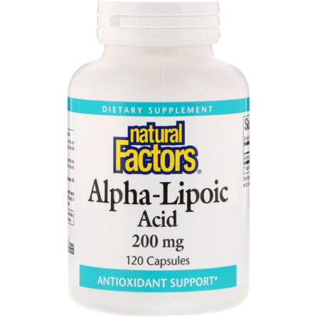 Natural Factors, Ácido Alfa Lipoico, 200 mg, 120 cápsulas