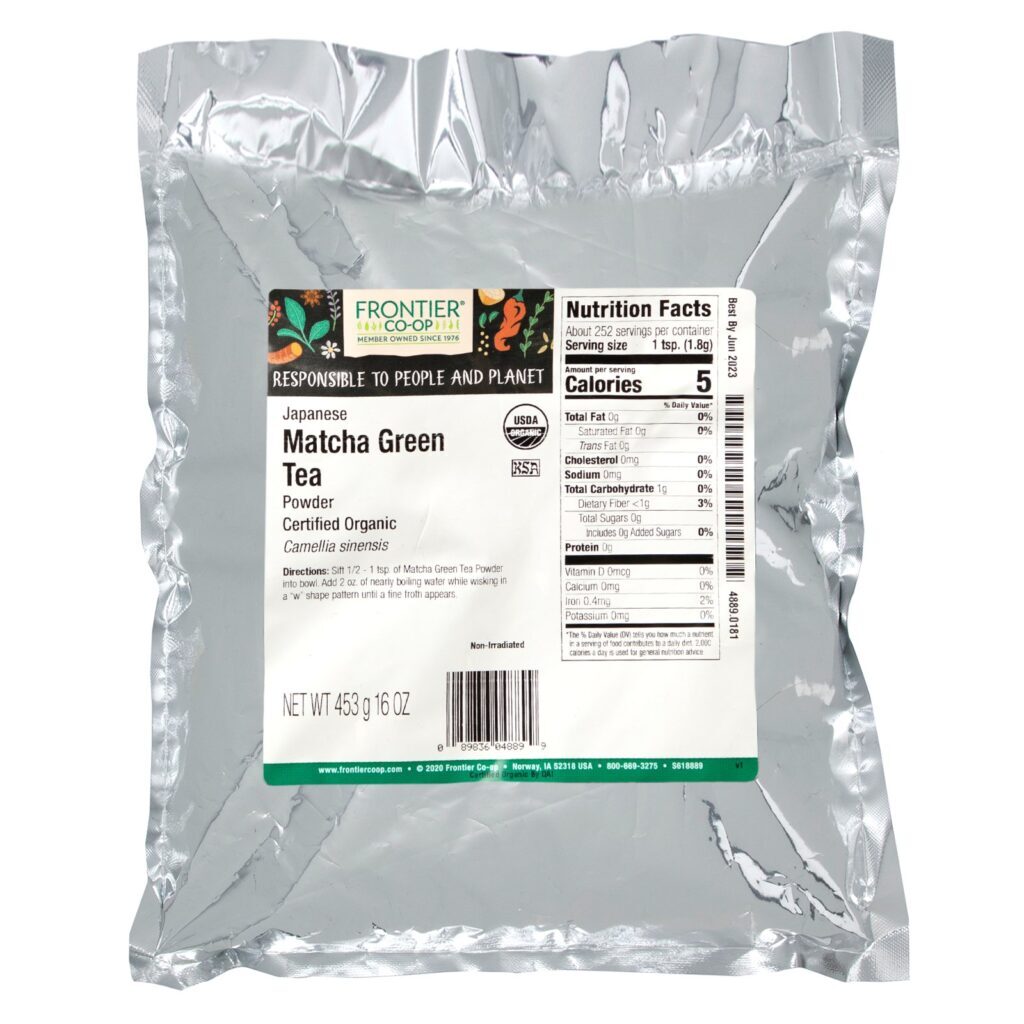 Frontier Natural Products, Japanese, Matcha Green Tea Powder, 16 oz (453 g) - Imagem 2