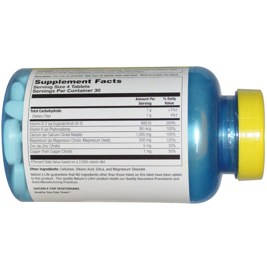 Nature's Life, Malato de Citrato de Cálcio, 120 Comprimidos - Imagem 2