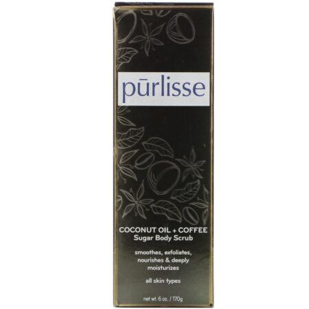 Purlisse, Coconut Oil + Coffee, Sugar Body Scrub, 6 oz (170 g) - Image 2