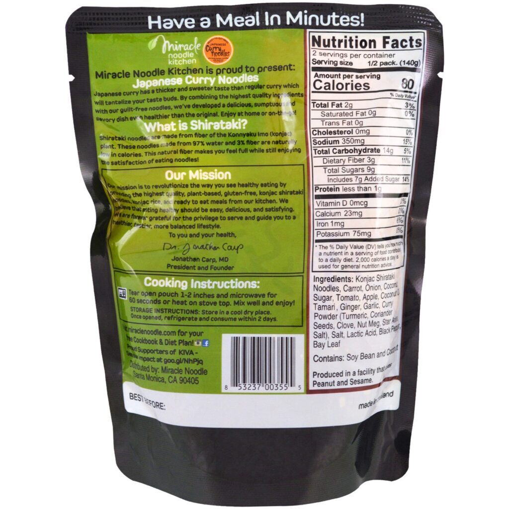Miracle Noodle, Refeição Pronta para Comer, Noodles Japonês de Curry, 10 onças (280 g) - Imagem 2