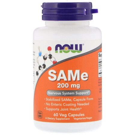 Now Foods, SAMe, 200 mg, 60 Cápsulas Vegetais