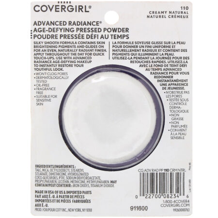 Covergirl, Advanced Radiance, Anti-idade, Pó compacto, 110 Creme natural, 11 g - Image 3