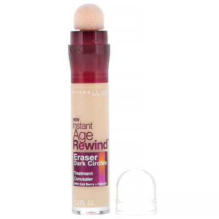 Maybelline, Instant Age Rewind, corretivo de tratamento, cobertura das olheiras, 100 Ivory, 6 ml