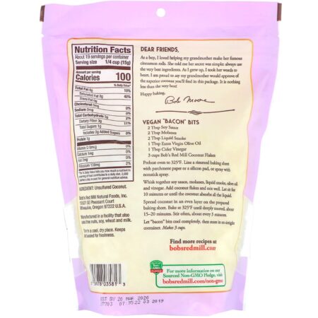 Bob's Red Mill, Coconut Flakes, Unsweetened, 10 oz (284 g) - Image 2