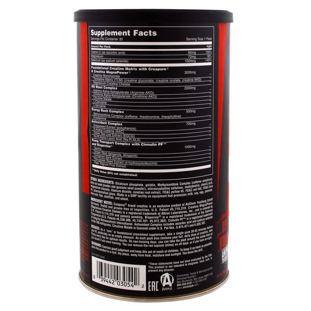 Universal Nutrition, Animal Pump, Pilha de Volumização Muscular Pré-Treino, 30 Pacotes - Imagem 2