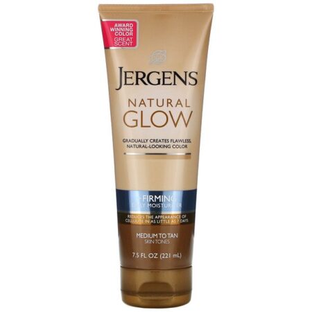 Jergens, Natural Glow, hidratante firmador de uso diário, pele média a bronzeada, 7,5 fl oz (221 ml)