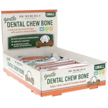 Dr. Mercola, Gentle Dental Chew Bone, Small, For Dogs, 12 Bones, 0.67 oz (19 g) Each