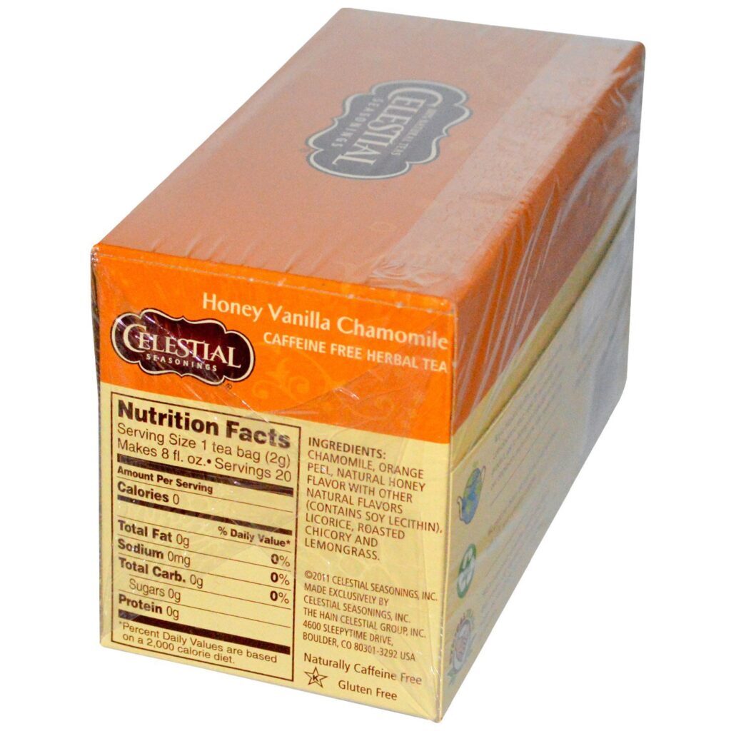 Celestial Seasonings, Chá de ervas, descafeinado, mel, baunilha e camomila, 20 sacos de chá, 1,7 oz (47 g) - Imagem 2