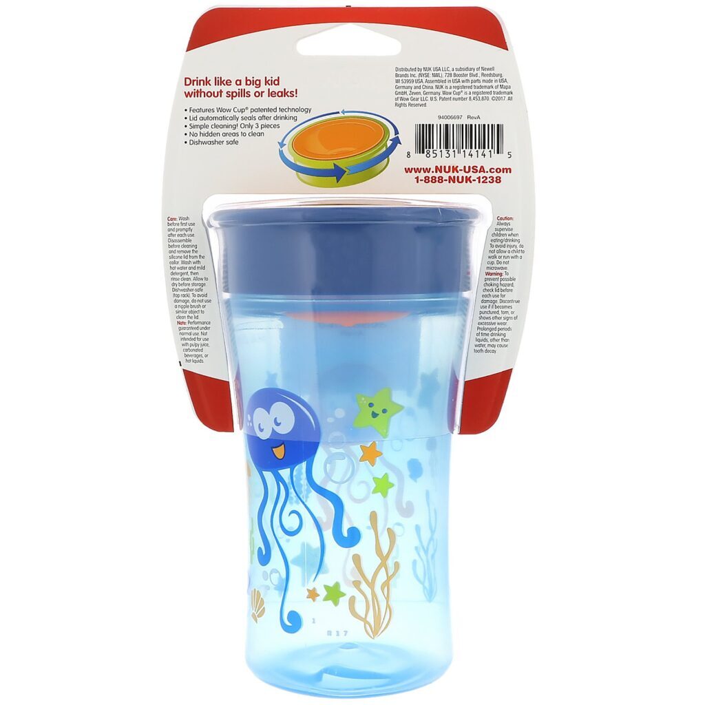 NUK, 360 Mágico, Caneca Mágica Sem Respingos, 12+ Meses, Menino, 1 Caneca, 10 oz (300 ml) - Imagem 3