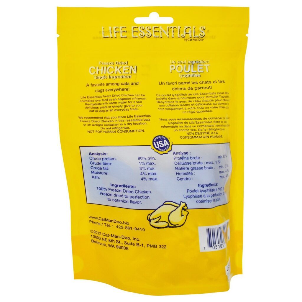 Cat-Man-Doo, Essencial para a Vida, Frango Liofilizado para Cães e Gatos, 2 oz (57 g) - Imagem 2