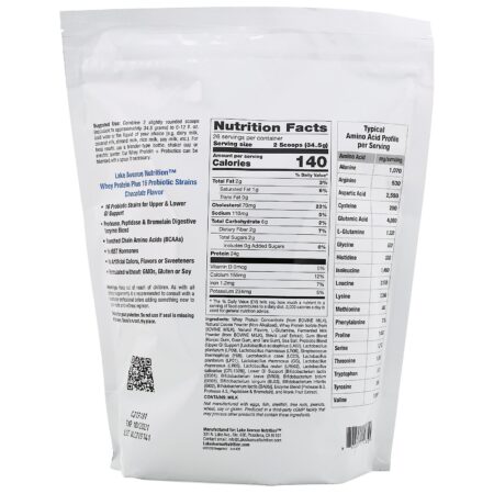 Lake Avenue Nutrition, Proteína Whey + Probióticos, Sabor Chocolate, 907 g (2 lb) - Image 2