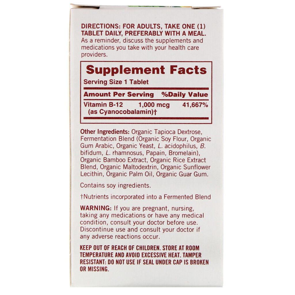 Sundown Organics, Ener-B, B12, 1,000 mcg, 30 Tablets - Imagem 2