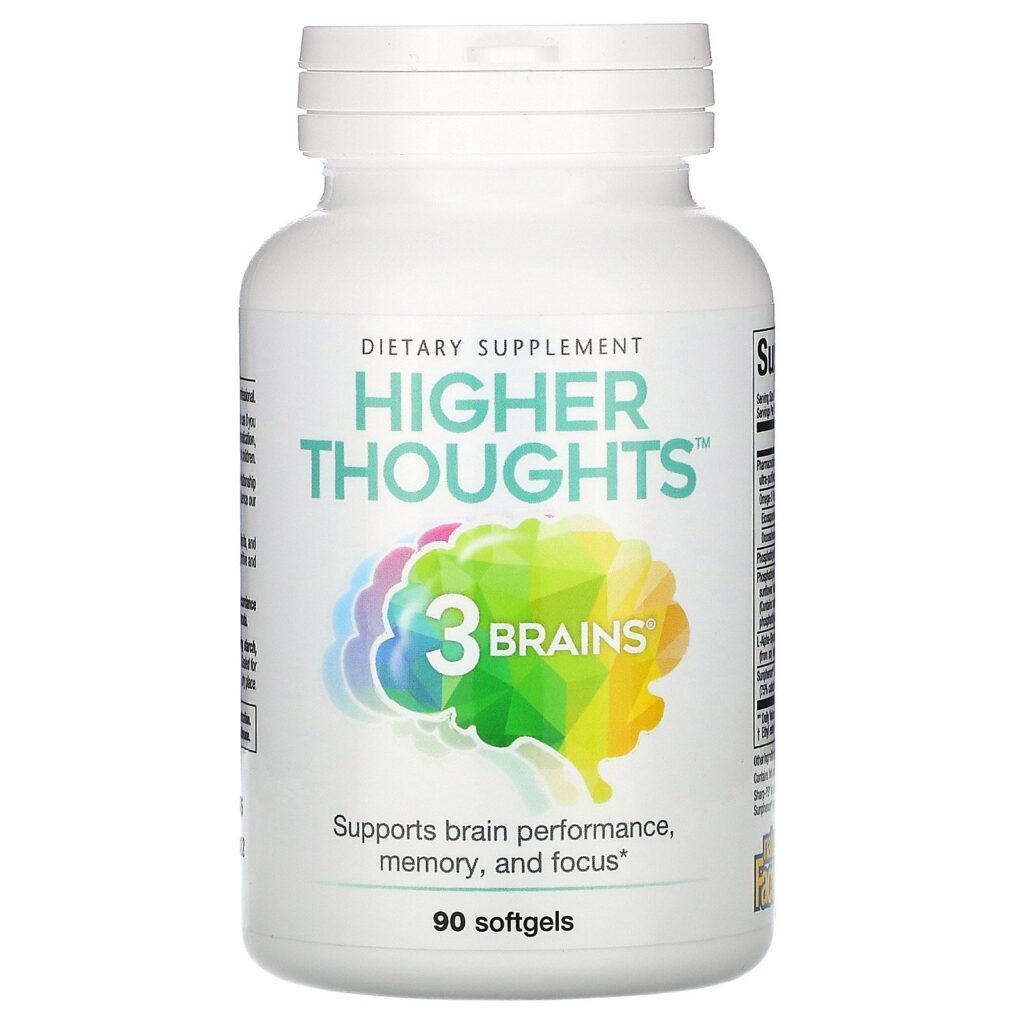 Natural Factors, 3 Brains, Higher Thoughts, 90 Softgels - Imagem 3
