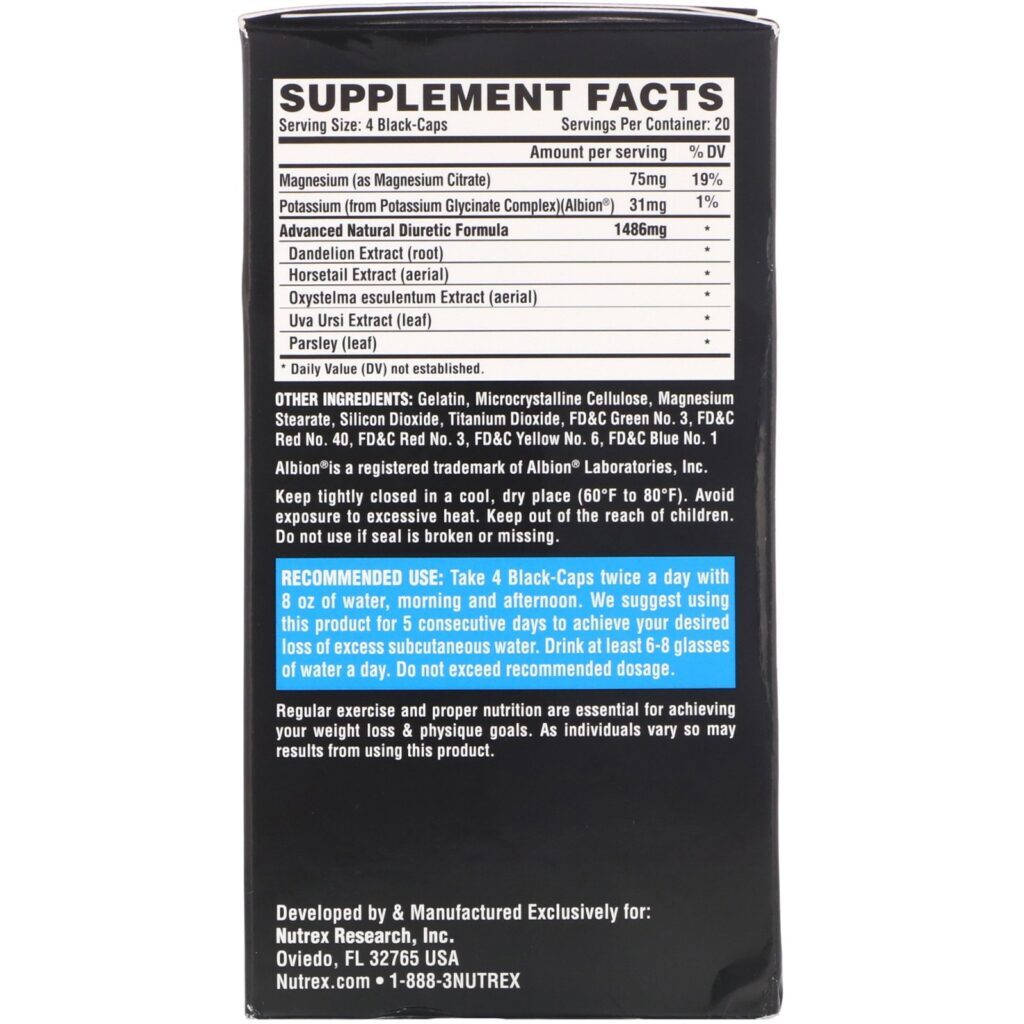 Nutrex Research, Lipo-6 Black Diuretic, 80 Cápsulas Pretas - Imagem 2