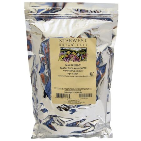 Starwest Botanicals, Pó de Sândalo Vermelho, 1 lb (453.6 g)