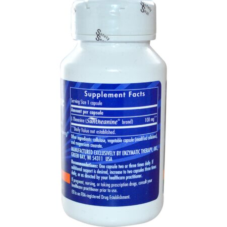 Enzymatic Therapy, L-Theanine, 60 Veg Capsules - Image 2