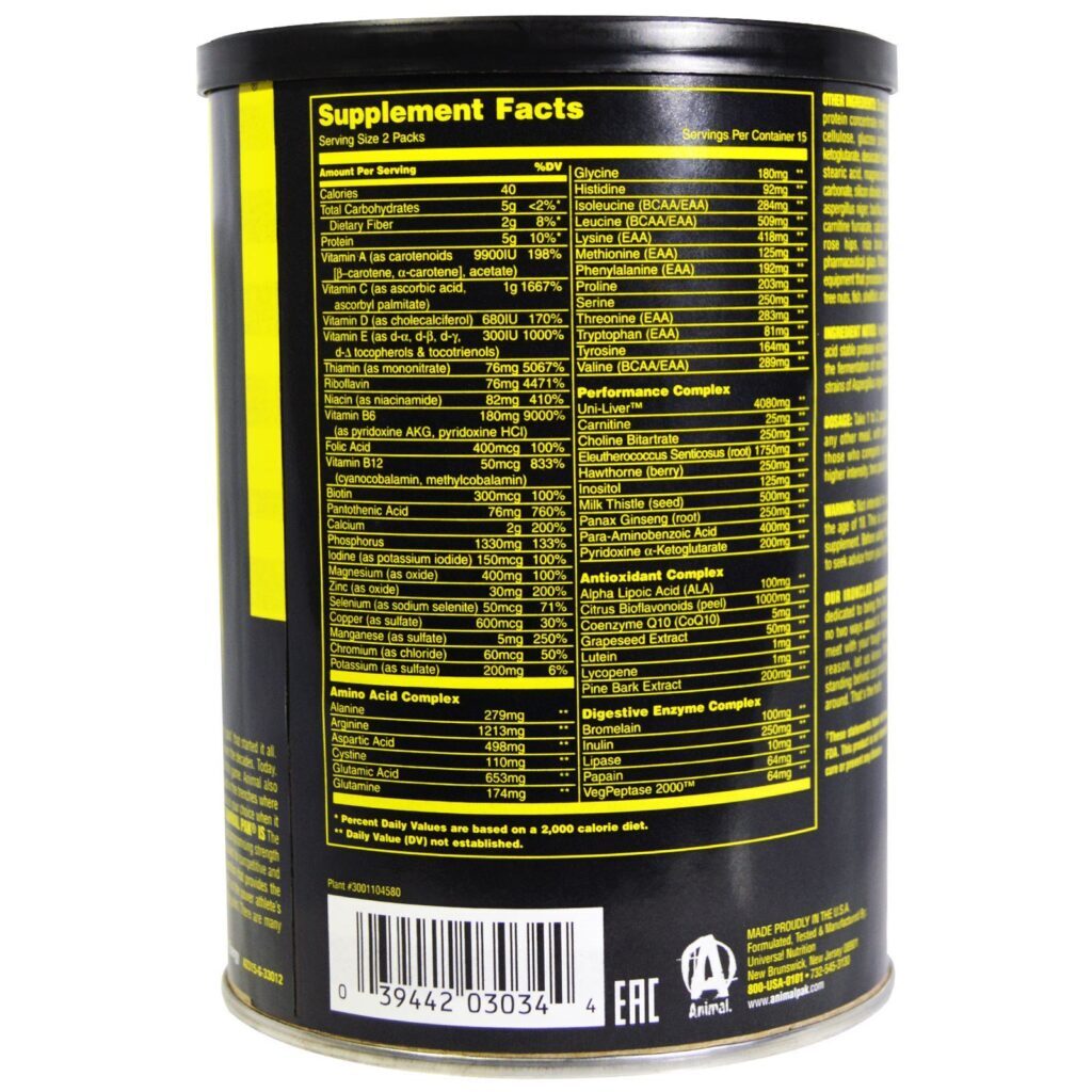 Universal Nutrition, Animal Pak, Pacotes de Treinamento, 30 Pacotes - Imagem 2