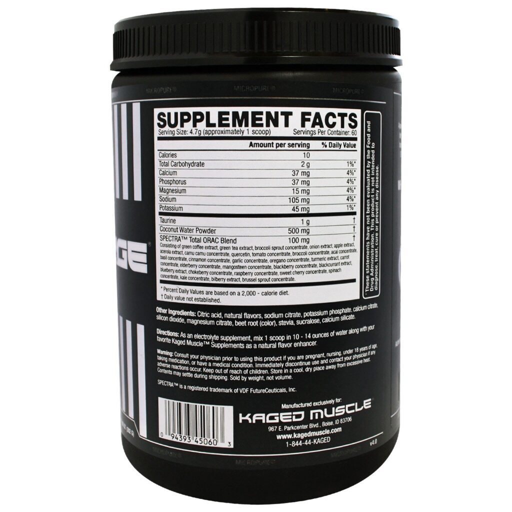 Kaged Muscle, Hydra-Charge, Hidrata e Defende, Sabor Ponche de Frutas, 9.95 oz (282 g) - Imagem 2