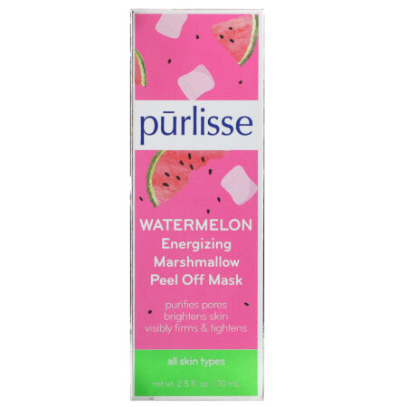 Purlisse, Watermelon, Energizing Marshmallow Peel Off Mask, 2.5 fl oz (70 ml) - Image 2