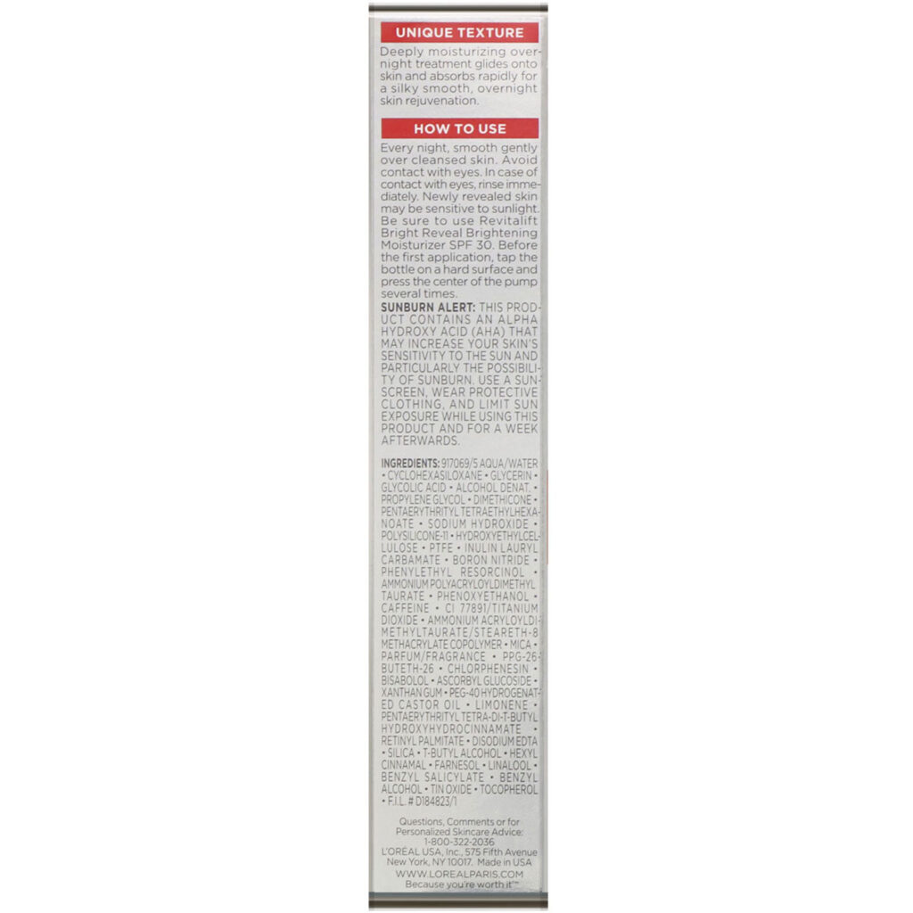 L'Oreal, Revitalift Bright Reveal, hidratante noturno duplo de brilho, 30 ml - Imagem 3