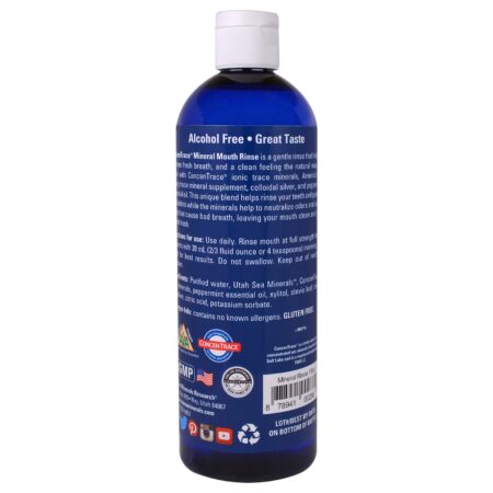 Trace Minerals Research, Enxágue Bucal ConcenTrace, Menta, 473 ml - Image 2