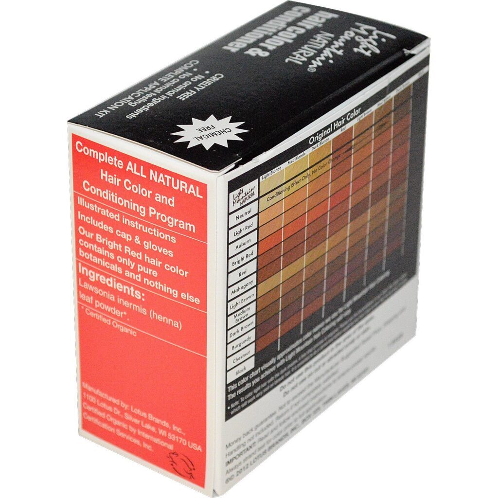 Light Mountain, Tintura e Condicionador natural de cabelo, vermelho brilhante, 4 oz (113 g) - Imagem 2