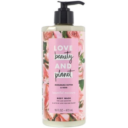 Love Beauty and Planet, Sabonete líquido hidratação plena, manteiga de murumuru e rosas, 473 ml