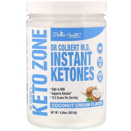 Divine Health, Dr. Colbert's Keto Zone, Instant Ketones, Coconut Cream, 9.26 oz (262.5 g)