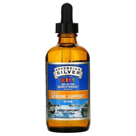 Sovereign Silver, Bio-Active Silver Hydrosol, For Kids, Daily Immune Support Drops, 10PPM, 4 fl oz (118 ml) - Image 3