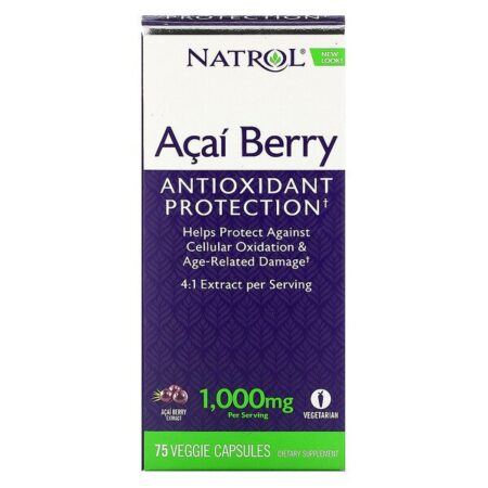 Natrol, Açaí, 1.000 mg, 75 Cápsulas Vegetais