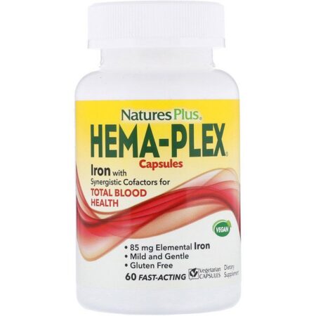 Nature's Plus, Cápsulas Hema-Plex, 60 Cápsulas Vegetais de Ação Rápida