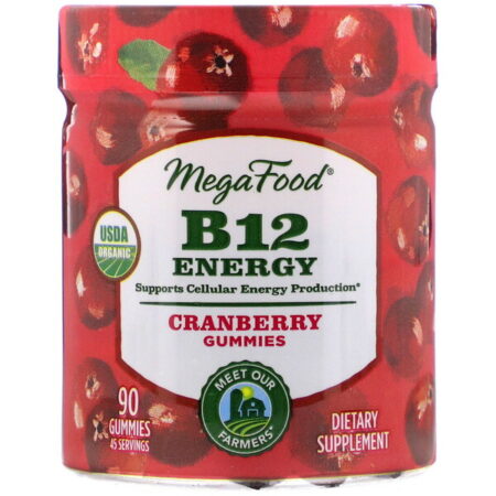 MegaFood, B12 Energy, Cranberry, 90 Gummies