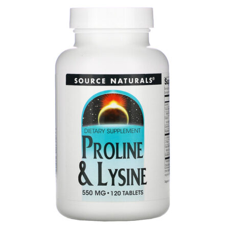 Source Naturals, L-Proline & L-Lysine, 550 mg, 120 Tablets