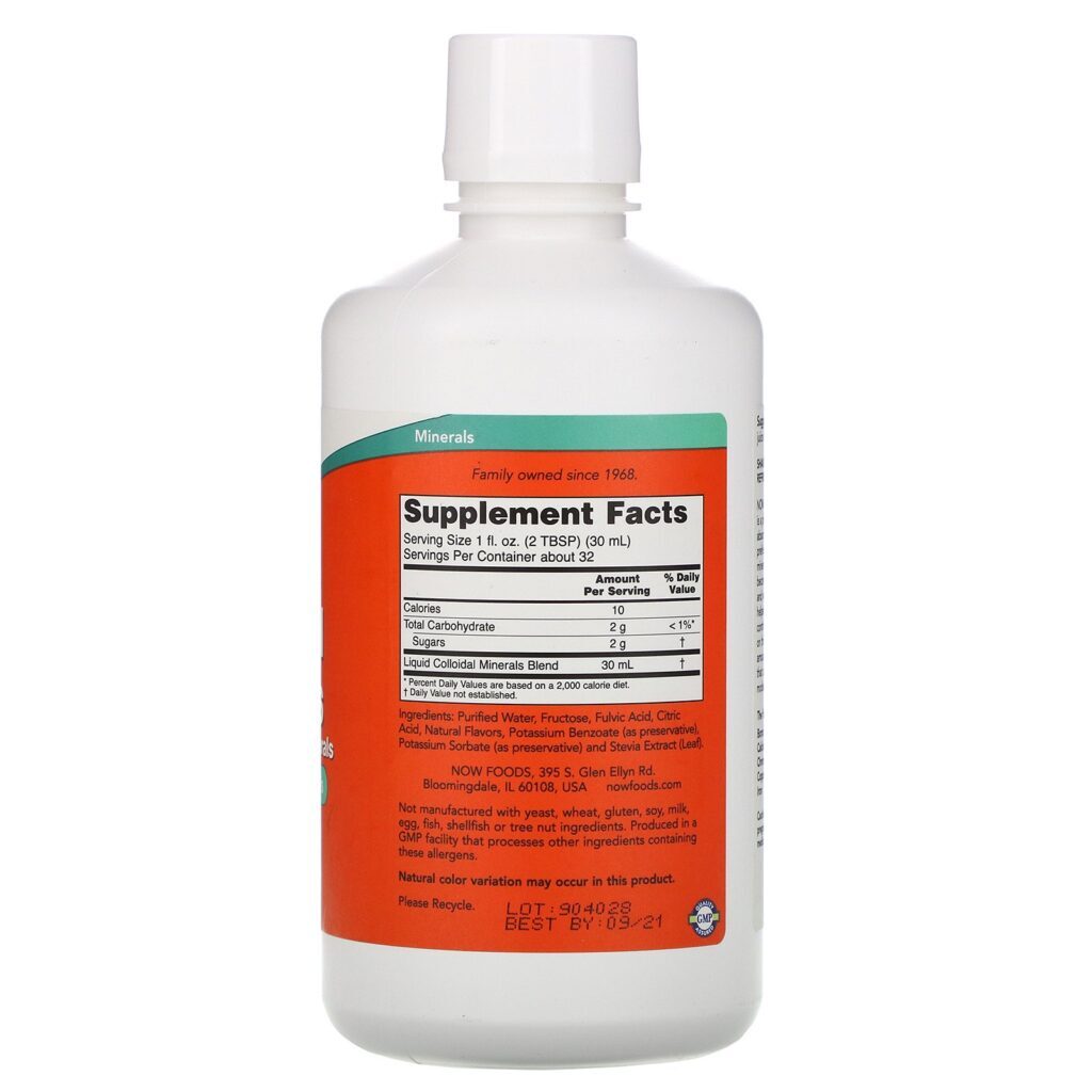 Now Foods, Minerais Coloidais, Sabor Natural de Framboesa, 946 ml - Imagem 2
