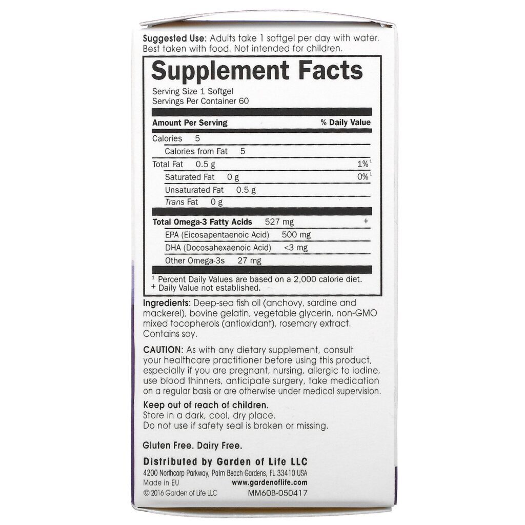 Minami Nutrition, Óleo de Peixe com Ômega 3 para o Humor, 500 mg, 60 Cápsulas Gelatinosas - Imagem 2