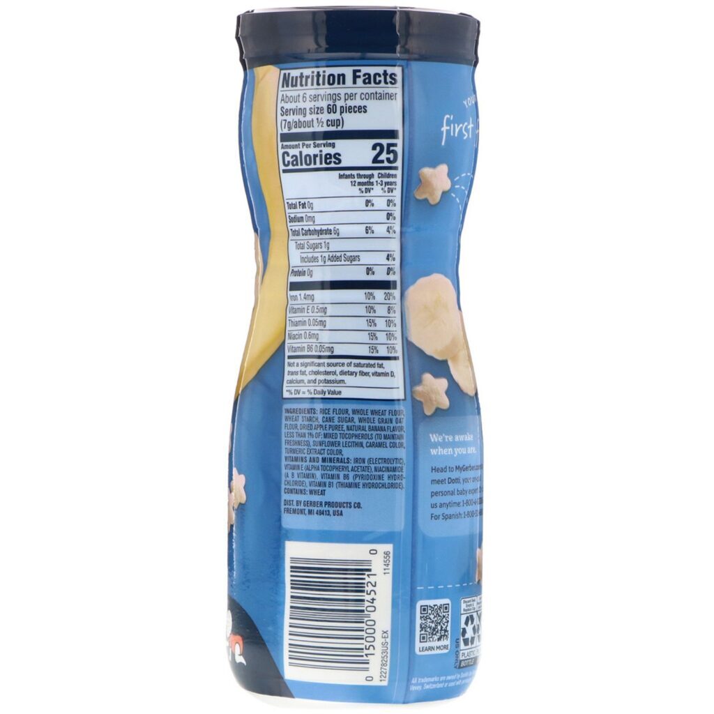 Gerber, Puffs Cereal Snack, Bebês, A Partir de 8 Meses, Banana, 42 g (1,48 oz) - Imagem 2