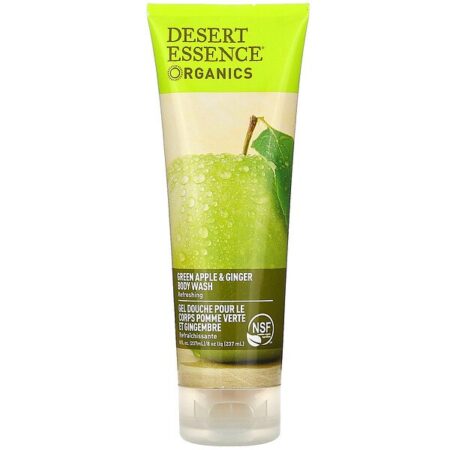 Desert Essence, Compostos orgânicos, Body Wash, maçã verde e gengibre, 8 fl oz (237 ml)