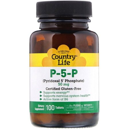 Country Life, P-5-P (Piridoxal 5' Fosfato), 50 mg, 100 Comprimidos