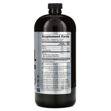 Now Foods, Sports, MCT Oil, 32 fl oz (946 ml) - Imagem 2