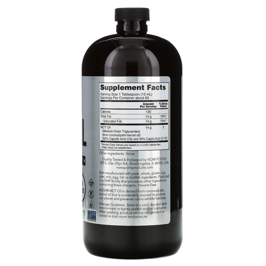 Now Foods, Sports, MCT Oil, 32 fl oz (946 ml) - Imagem 2
