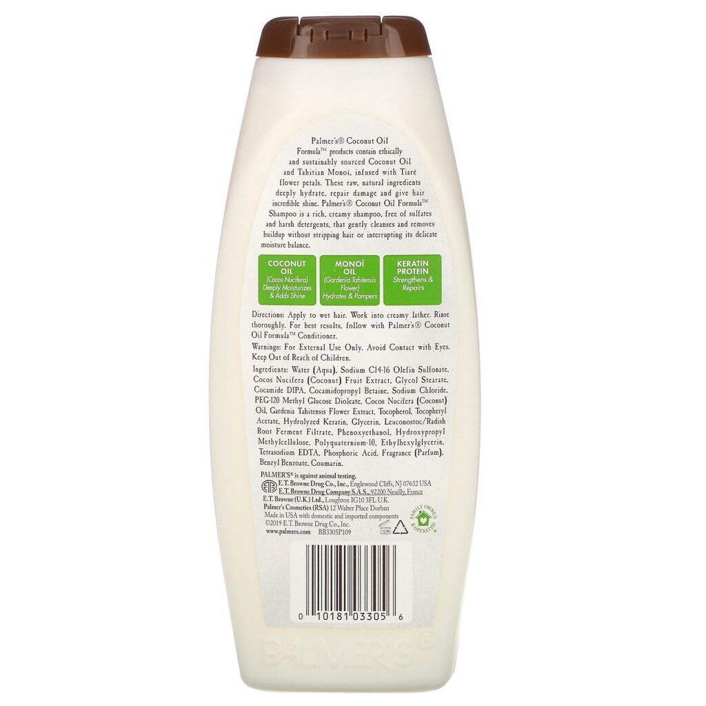 Palmer's, Shampoo Condicionador, Óleo de Coco, 400 ml (13,5 fl oz) - Imagem 2