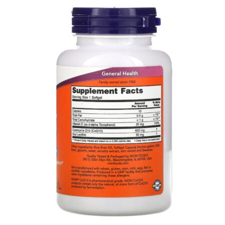 Now Foods, CoQ10, 600 mg, 60 Cápsulas Softgel - Image 2