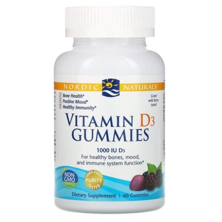 Nordic Naturals, Gomas de vitamina D3, frutas silvestres, 1,000 UI, 60 gomas