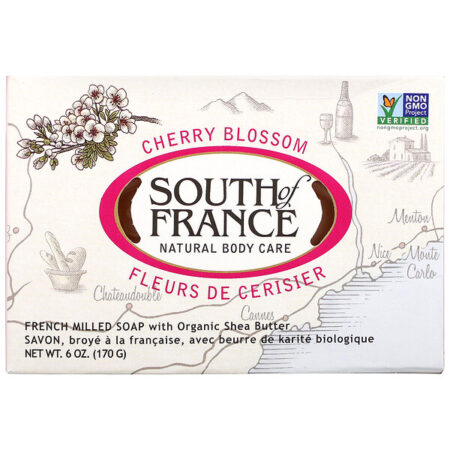 South of France, Sabonete Francês em Barra com Manteiga de Karité Orgânica, Flor de Cerejeira, 170 g (6 oz)